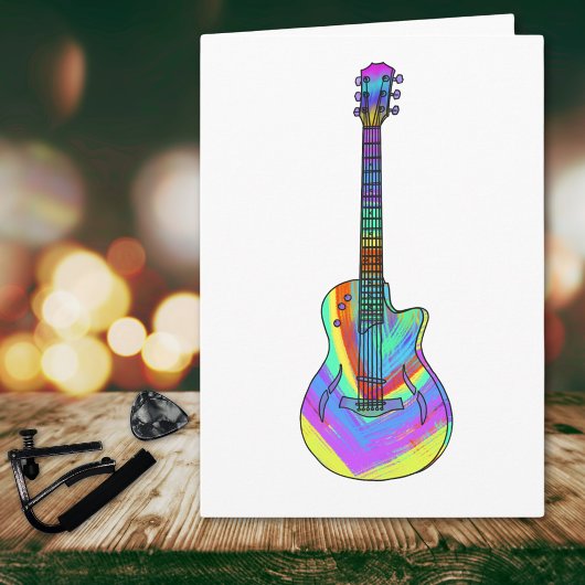 Psychedelic Art Semi Acoustic Gitarren Teenager Karte