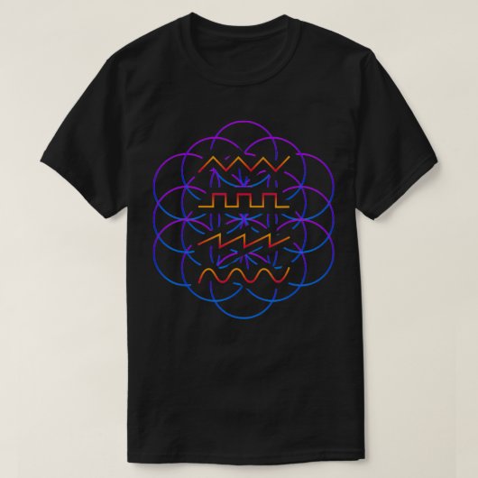 Psychedelic Audio Waveform Synthesizer T-Shirt (Design vorne)
