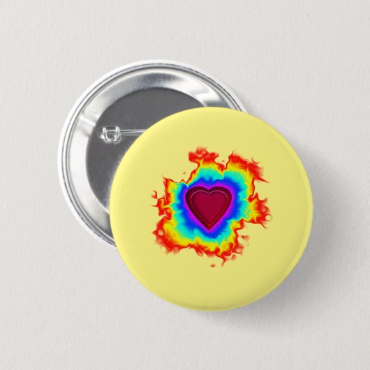 Psychedelic Aura Dual Heart Button (Vorne & Hinten)