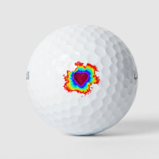 Psychedelic Aura Dual Heart Golfball (Vorderseite)