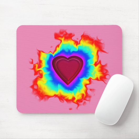 Psychedelic Aura Dual Heart Mousepad (Mit Mouse)