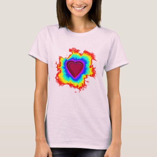 Psychedelic Aura Dual Heart T-Shirt (Vorderseite)