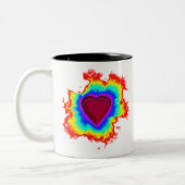 Psychedelic Aura Dual Heart Zweifarbige Tasse (Links)