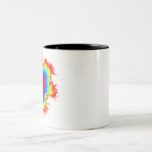 Psychedelic Aura Dual Heart Zweifarbige Tasse (Mittel)