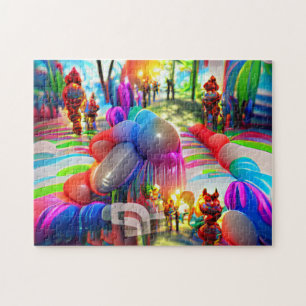 Psychedelic Balloons Willkommen Zuhause Jigsaw Puz Puzzle