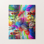 Psychedelic Balloons Willkommen Zuhause Jigsaw Puz Puzzle (Vertikal)