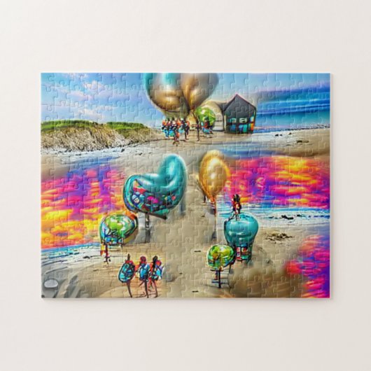 Psychedelic Balloons Willkommen Zuhause Jigsaw Puz Puzzle (Horizontal)