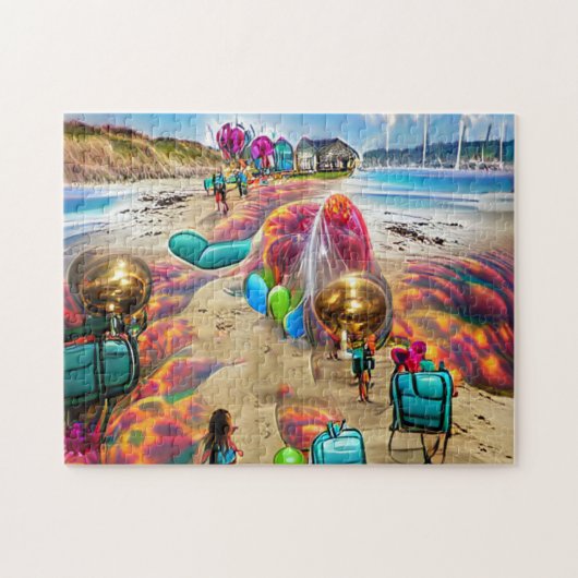 Psychedelic Balloons Willkommen Zuhause Jigsaw Puz Puzzle (Horizontal)