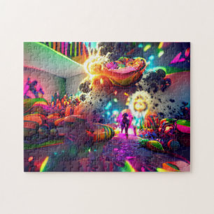 Psychedelic Balloons Willkommen Zuhause Jigsaw Puz Puzzle