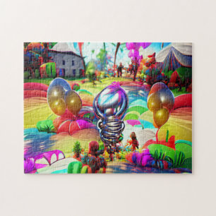 Psychedelic Balloons Willkommen Zuhause Jigsaw Puz Puzzle