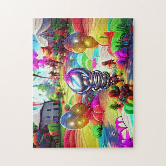 Psychedelic Balloons Willkommen Zuhause Jigsaw Puz Puzzle (Vertikal)
