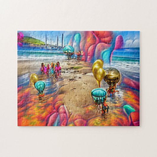 Psychedelic Balloons Willkommen Zuhause Jigsaw Puz Puzzle (Horizontal)