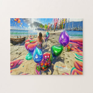 Psychedelic Balloons Willkommen Zuhause Jigsaw Puz Puzzle