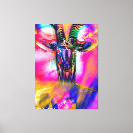 Psychedelic Baphomet Leinwanddruck (Vorderseite)