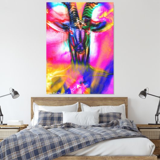 Psychedelic Baphomet Leinwanddruck (Insitu (Schlafzimmer))