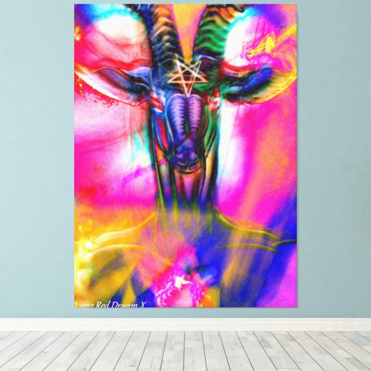 Psychedelic Baphomet Leinwanddruck (Insitu (Holzboden))