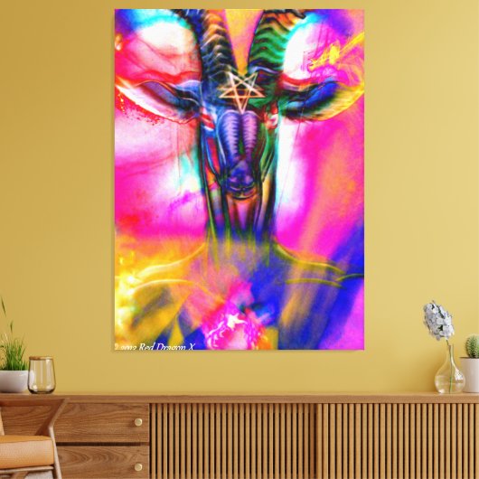 Psychedelic Baphomet Leinwanddruck (Insitu (Wohnzimmer))