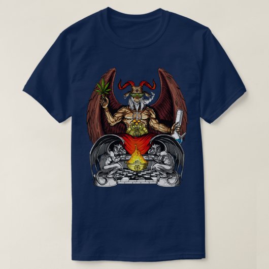 Psychedelic Baphomet Weed T-Shirt (Design vorne)