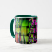 Psychedelic Basket Weave Keramik Tasse (Vorderseite Links)