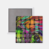Psychedelic Basket Weave Magnet (Vorderseite/Rückseite)