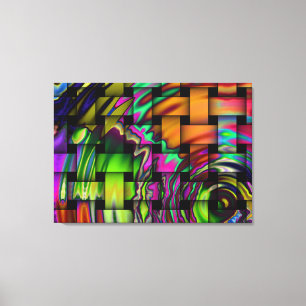 Psychedelic Basket Weave Wrapped Canvas Print Leinwanddruck