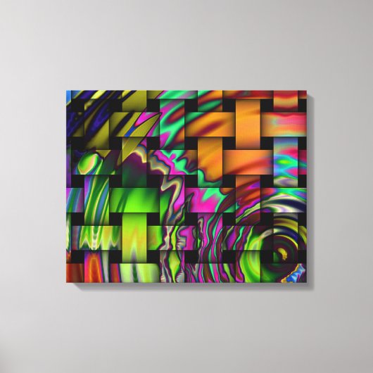 Psychedelic Basket Weave Wrapped Canvas Print Leinwanddruck (Vorderseite)