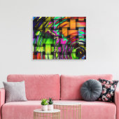 Psychedelic Basket Weave Wrapped Canvas Print Leinwanddruck (Insitu (Wohnzimmer))