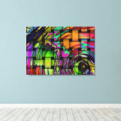 Psychedelic Basket Weave Wrapped Canvas Print Leinwanddruck (Insitu (Holzboden))