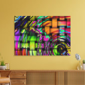 Psychedelic Basket Weave Wrapped Canvas Print Leinwanddruck (Insitu (Wohnzimmer))