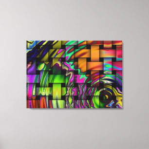Psychedelic Basket Weave Wrapped Canvas Print Leinwanddruck