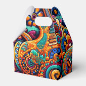 Psychedelic Batik Gitarre Kunstfarbenfrohe Retro M Geschenkschachtel (Rückseite)