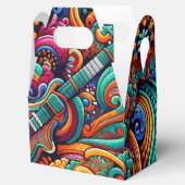Psychedelic Batik Gitarre Kunstfarbenfrohe Retro M Geschenkschachtel (Geöffnet)