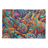 Psychedelic Batik Gitarre Kunstfarbenfrohe Retro M Kissenbezug (Rückseite)