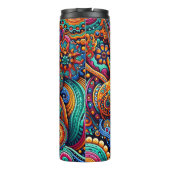 Psychedelic Batik Gitarre Kunstfarbenfrohe Retro M Thermosbecher (Rückseite)