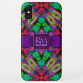 Psychedelic Batik Monogram iPhone4 Case-Mate™ Case-Mate iPhone Hülle (Rückseite)
