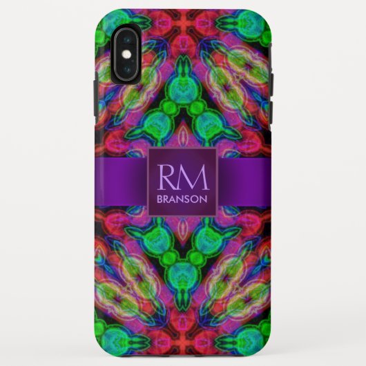Psychedelic Batik Monogram iPhone4 Case-Mate™ Case-Mate iPhone Hülle (Rückseite)
