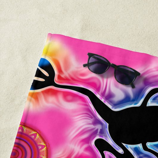 Psychedelic Beach Handtuch Hot Frosch Surf (Beispiel)