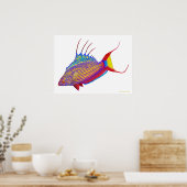 Psychedelic Bell's Flasher Wrasse Fish Poster (Küche)