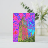Psychedelic Big Ben Postcard Postkarte (Stehend Vorderseite)