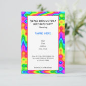 Psychedelic Birthday Party Einladungskarte Einladung (Stehend Vorderseite)