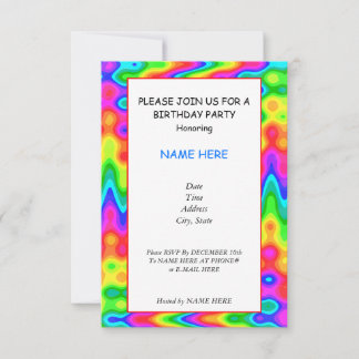 Psychedelic Birthday Party Einladungskarte Einladung