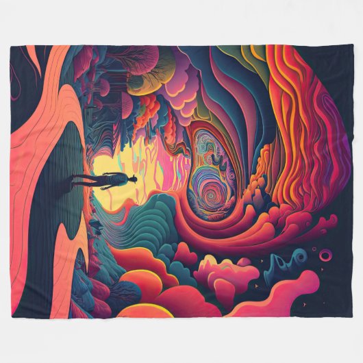 Psychedelic Blanket Fleecedecke (Vorderseite (Horizontal))