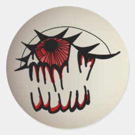 Psychedelic Bloodshot Vision Runder Aufkleber