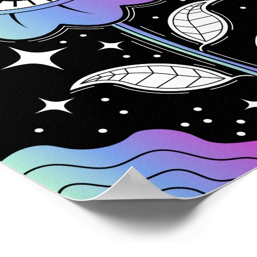 Psychedelic Bloom Poster (Ecke)