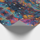 Psychedelic Blue Alice im Wunderland Theme Geschenkpapier (Ecke)