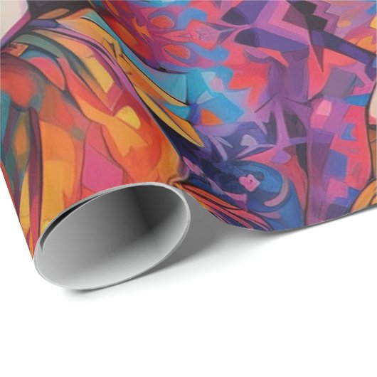 Psychedelic Blue Alice im Wunderland Theme Geschenkpapier (Rolleneckpunkt)