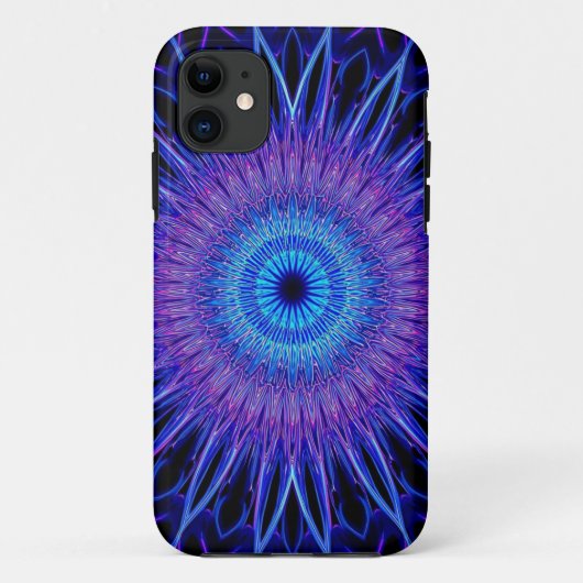 Psychedelic Blue Mandala Mobile Case (Rückseite)