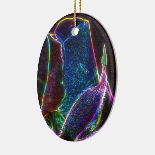 Psychedelic Blue Rose Blume Ornament (Links)