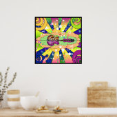Psychedelic Blues Poster (Küche)