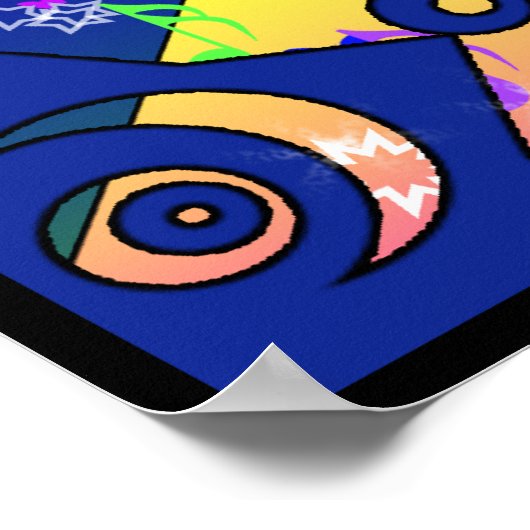 Psychedelic Blues Poster (Ecke)